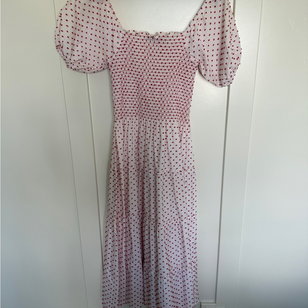 Elegant Pink Polka Dot Dress